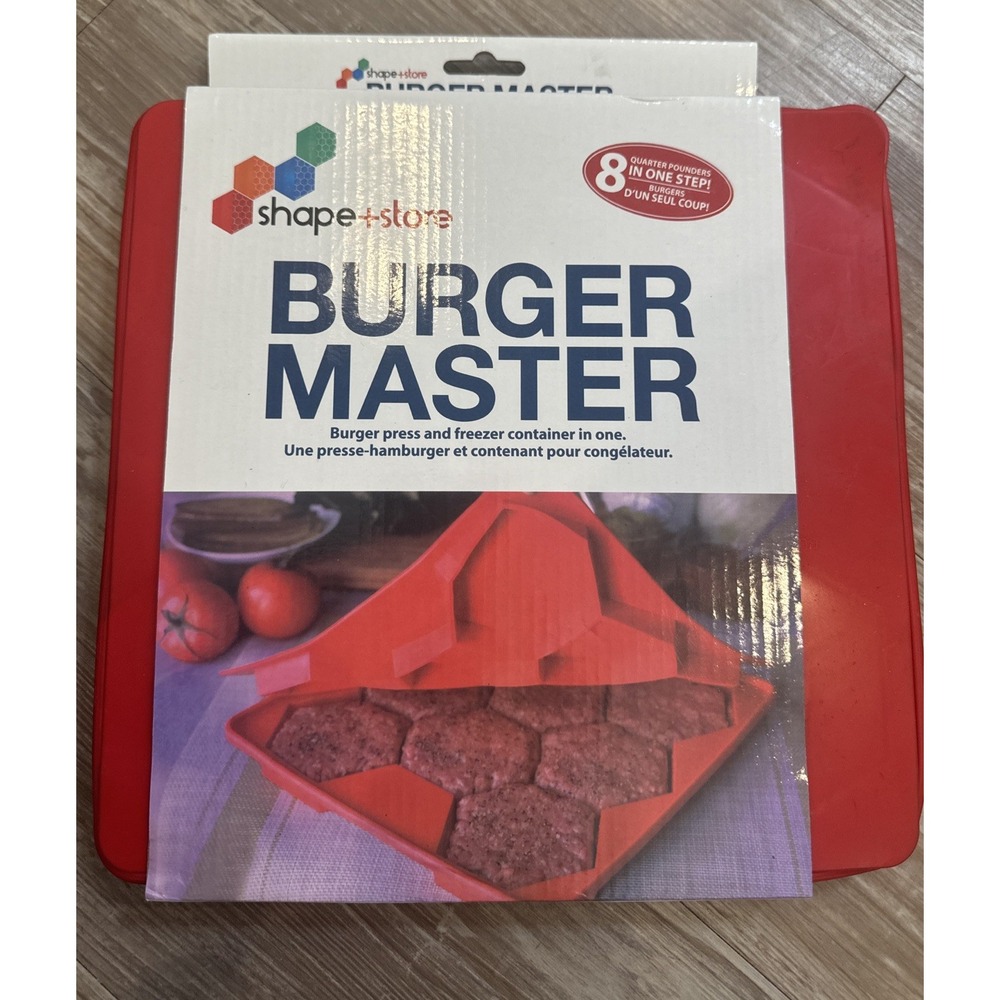 Shape + Store Burger Master 8 IN 1 - Burger Press & Freezer Container Silicone
